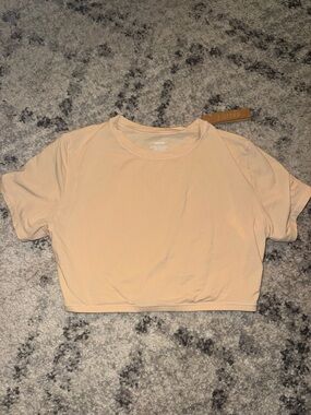 SKIMS Beige Cropped Crewneck Tee
